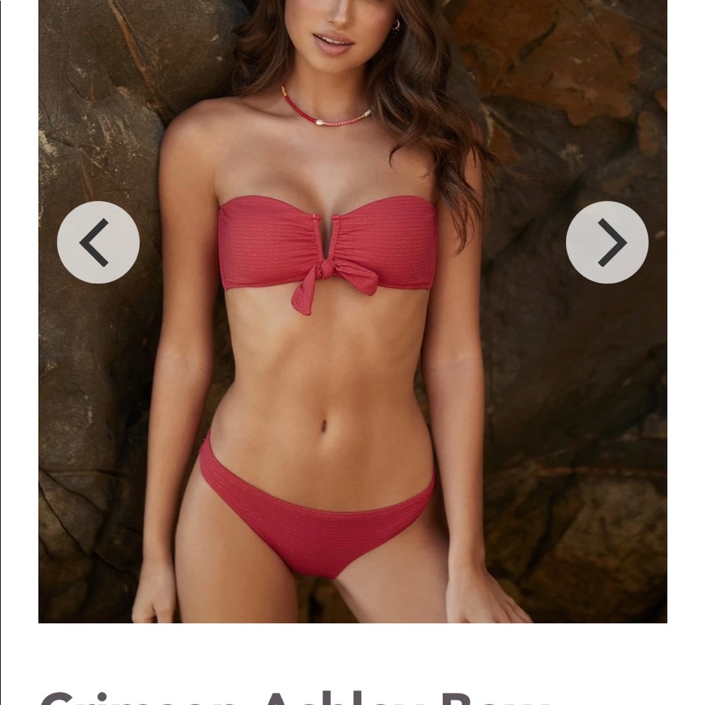 PQ swim crimson / red bathing suit top BNWT L